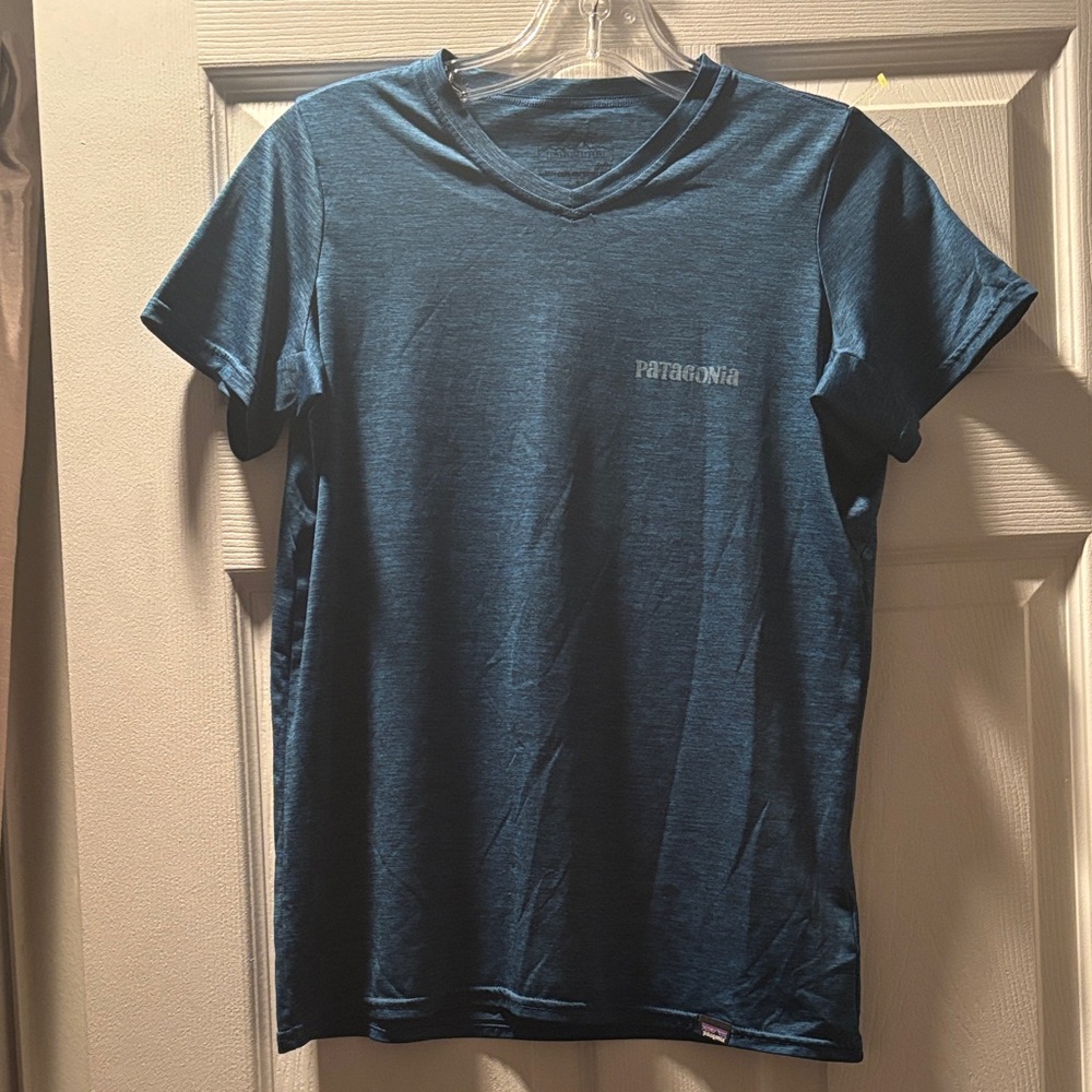 Patagonia Teal V-Neck T-Shirt